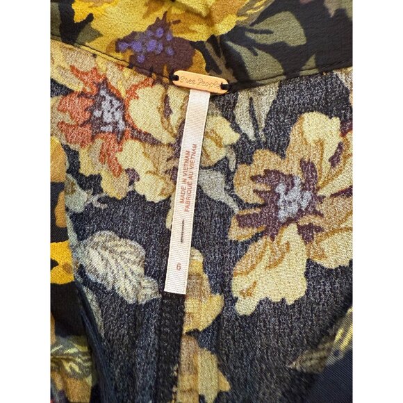 Free People Love Letter Set With Long Sleeve Crop Top - Black/Yellow Boho Style - Picture 16 of 16